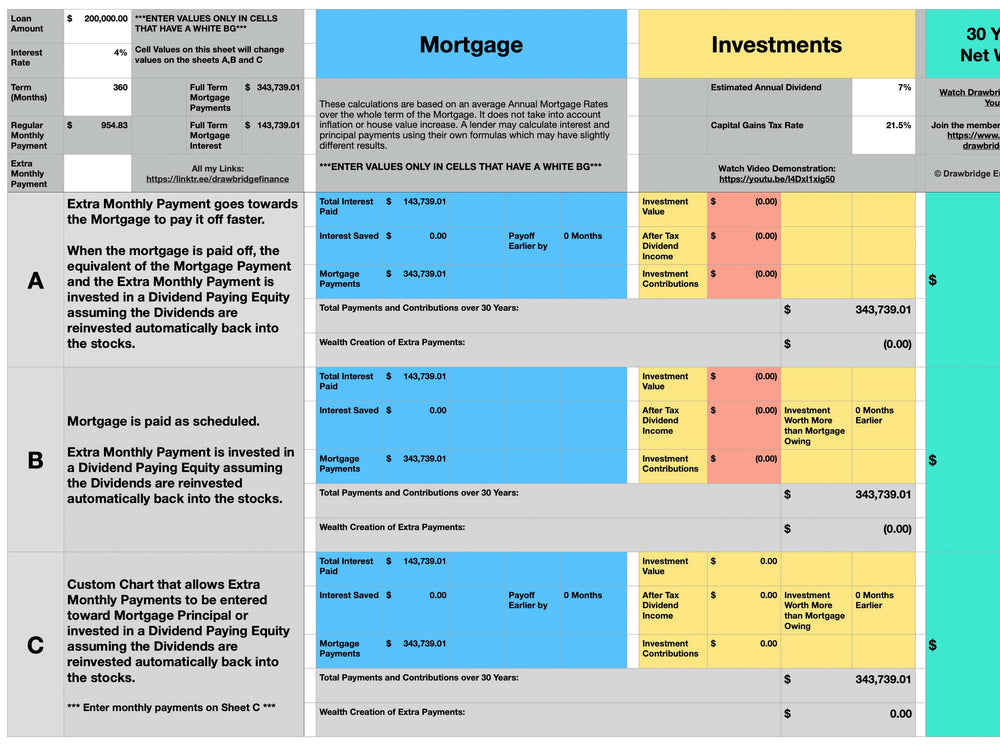 
                  
                    Mortgage Repayment Calculator VS Investment Returns Spreadsheet
                  
                